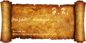 Hajdú Kadosa névjegykártya