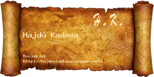 Hajdú Kadosa névjegykártya